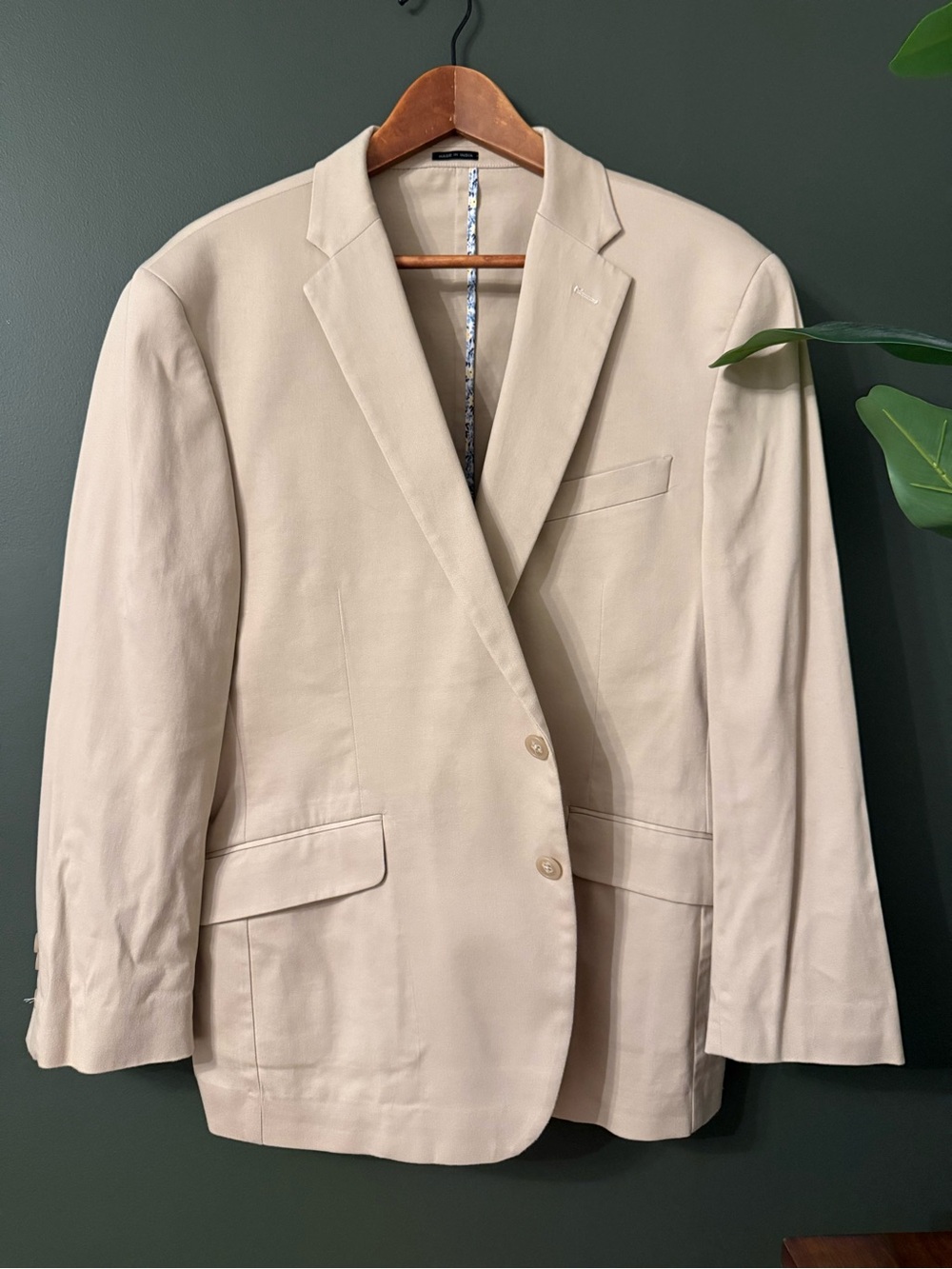 Men's Tan Khaki Two-Button Suit